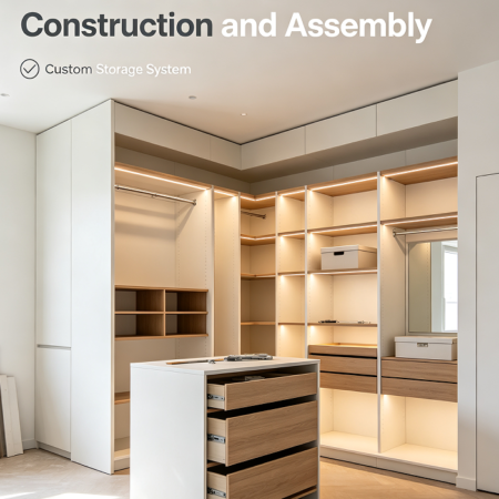 Walk-in Closet Construction and Assembly