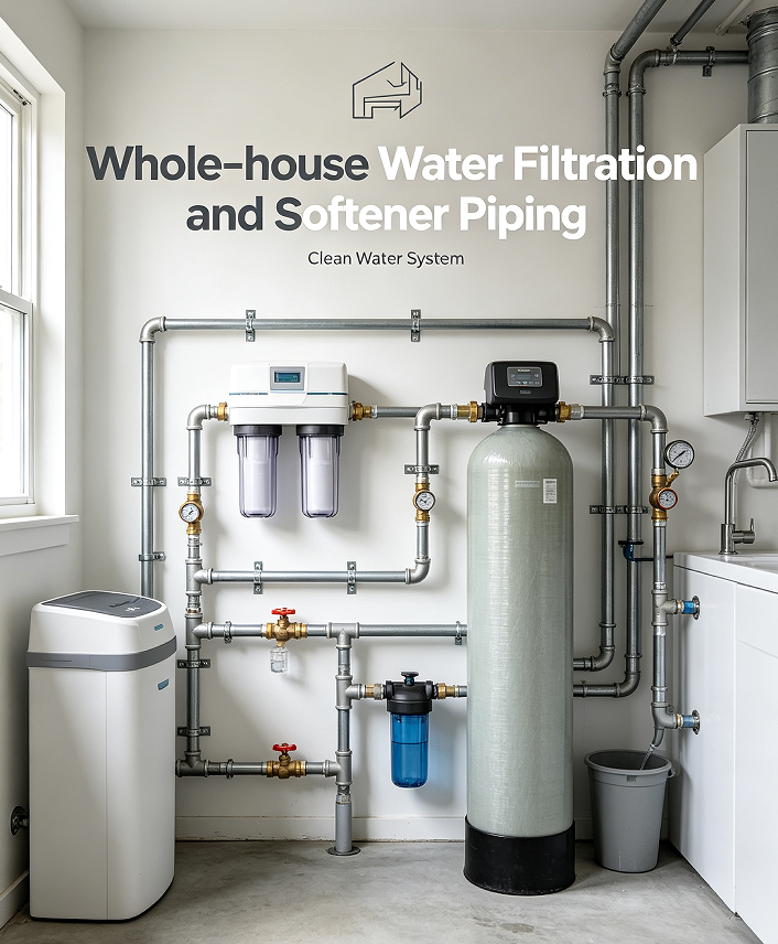 Whole-house Water Filtration and Softener Piping