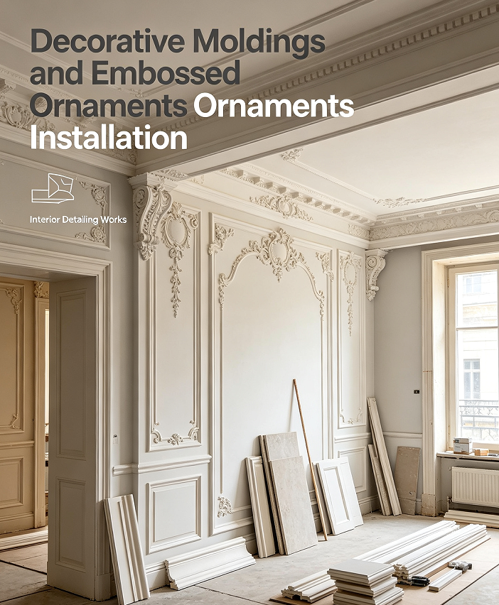 Decorative Moldings and Embossed Ornaments Installation